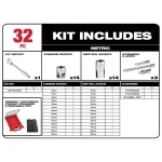 Milwaukee 60-Piece 3/8 in. Drive SAE & Metric Ratchet and Socket Set with PACKOUT Organizers thumbnail 3