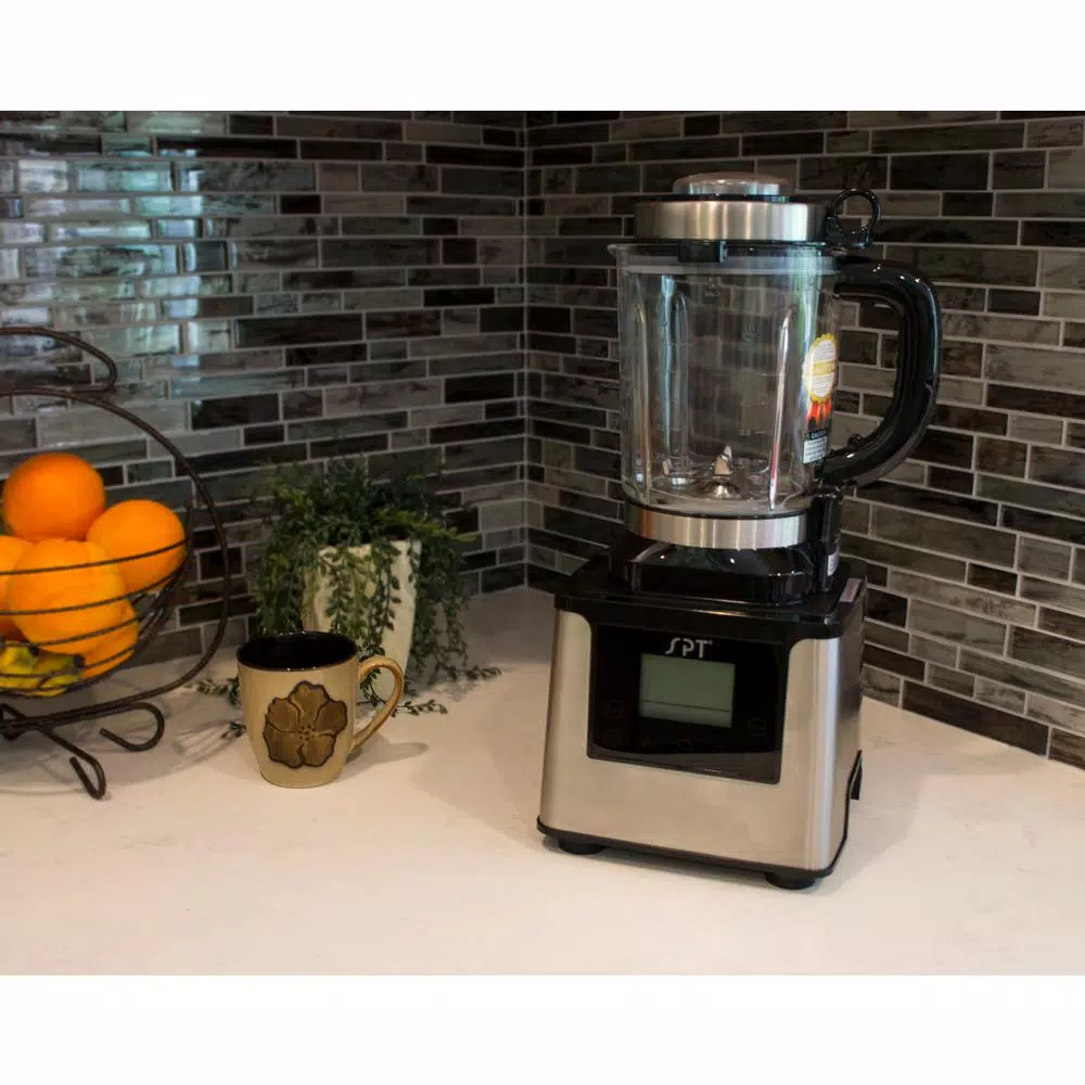 SPT 67 oz. 9-Speed Professional Blender with 3.5HP Motor, Built-In Heating Element & 2L Glass Jar, Black