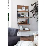 Unbranded Collier Wrought Iron and Fir Wood Analog Wall Clock - Black thumbnail 1