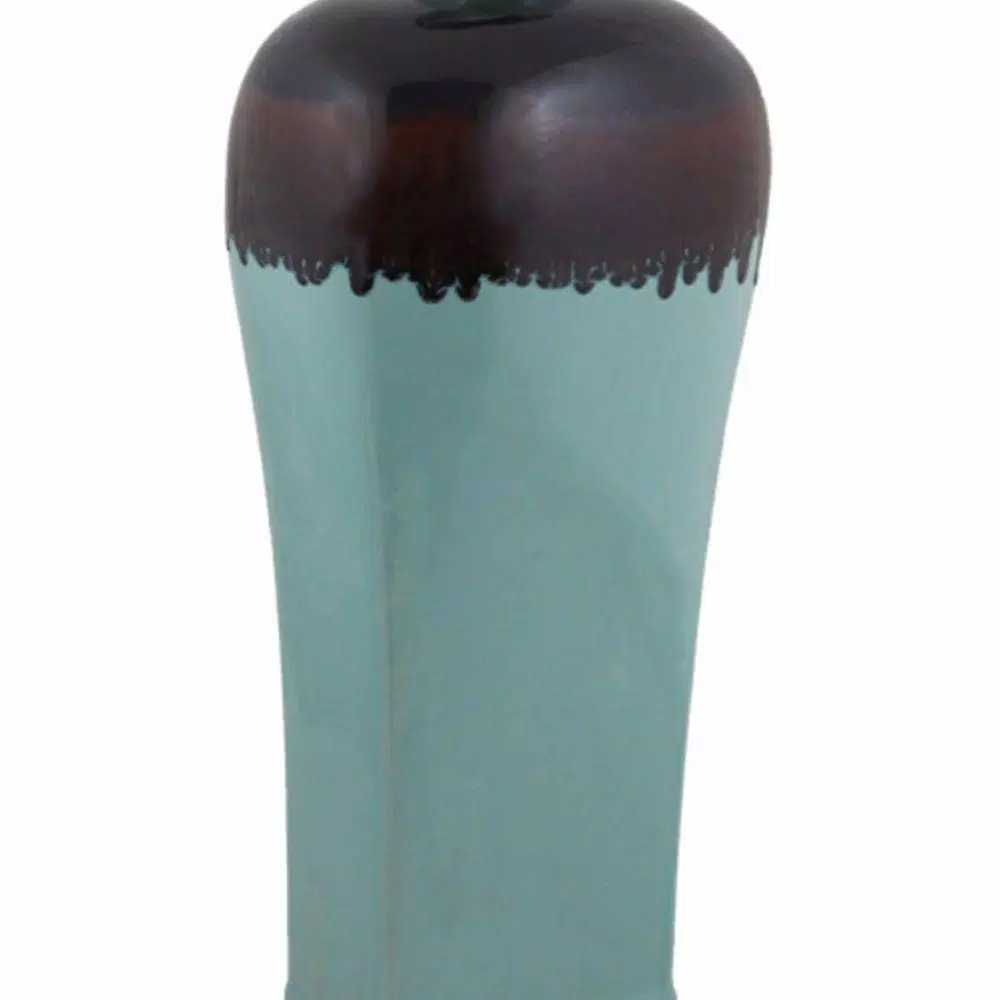 Benjara Blue Ceramic Kitchen Canister Jar with Lid