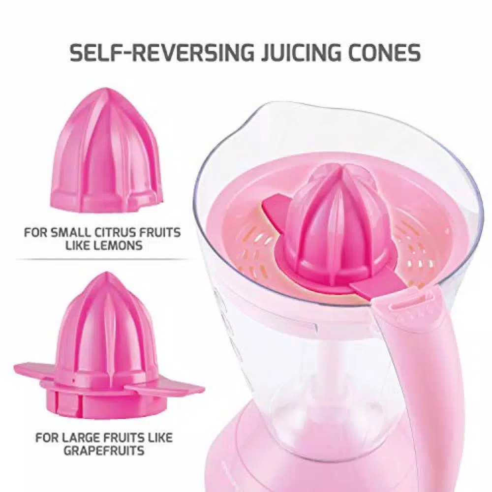 Ovente 34 oz. Electric Citrus Juicer, 25W Motor, Pink