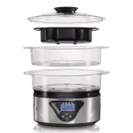 Hamilton Beach 22-Cup Digital Food Steamer and Rice Cooker, 5.5 Qt, Black thumbnail 1