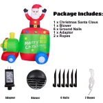 JOYDECOR 6 ft. Santa Claus on Train Christmas Inflatable with Built-in LED Lights thumbnail 4