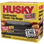 HUSKY 42 Gal. Heavy Duty Clean-Up Trash Bags, 3 mil Thickness, 32-Count Case thumbnail 3
