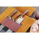 Cangshan H1 Series 4-Piece Professional Knife Set with Genuine Leather Roll and Teak Wood Handles thumbnail 9