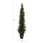 Pure Garden 72 in. Artificial Cedar Topiary with 9 in. Planter Pot thumbnail 2