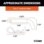 CURT 5/8 in. Hitch Pin for 2 in. Receiver, Black Zinc Finish thumbnail 4