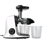 West Bend Cold Press Masticating Juicer, Slow Juicer Extractor for Fruits, Vegetables and Greens, White thumbnail 1