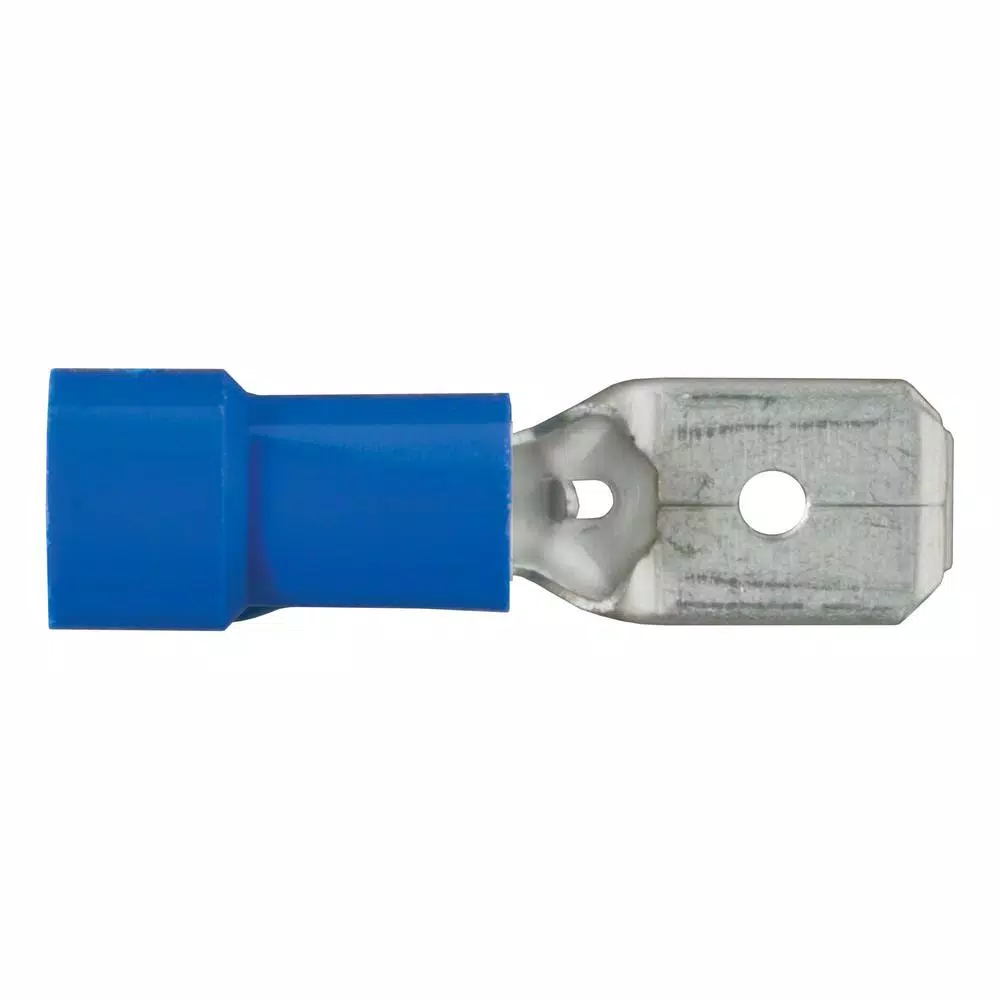 CURT Male Quick Connectors, 16-14 Gauge Wire, Blue, 100-Pack