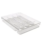 Kitchen Details 5-Compartment Cutlery Tray, Clear Plastic Utensil Organizer thumbnail 1