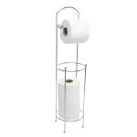 Bath Bliss Chrome Toilet Paper Holder and Stand, Freestanding Storage with 3 Extra Roll Capacity thumbnail 3