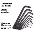 Capri Tools S2 Steel SAE Long Arm Ballpoint Hex Key Wrench Set, 9-Piece thumbnail 2