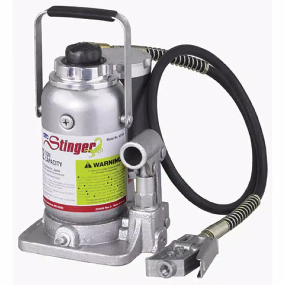 Bosch 12-Ton Air Assisted Bottle Jack, Dual-Stage Hydraulic Steel Jack