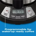 Hamilton Beach 8-Cup Programmable Coffee Maker with Thermal Stainless Steel Carafe, Black thumbnail 8