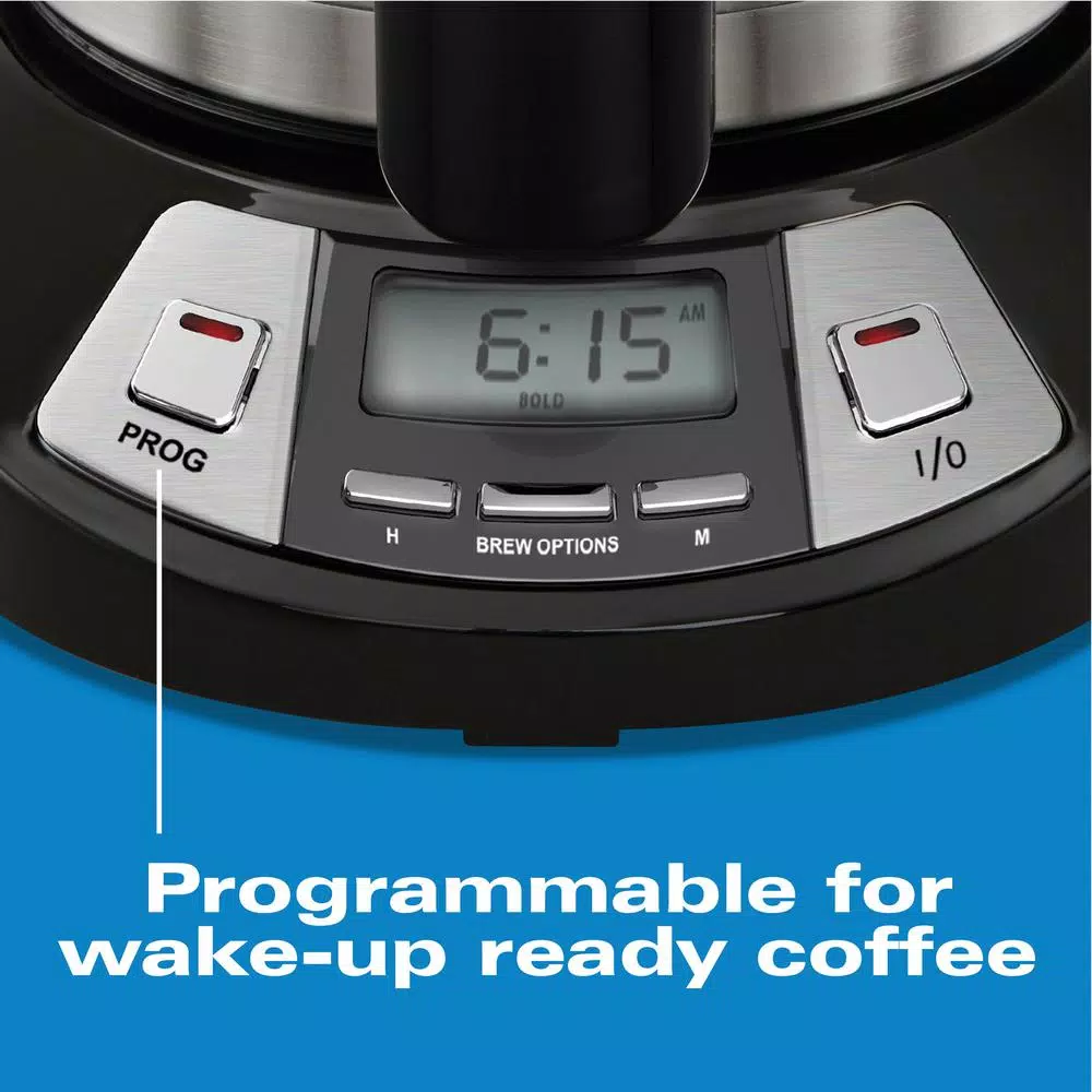 Hamilton Beach 8-Cup Programmable Coffee Maker with Thermal Stainless Steel Carafe, Black
