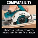 Makita 18V X2 LXT Brushless 7-1/4" Cordless Circular Saw Guide Rail Compatible Base (Tool-Only) thumbnail 8