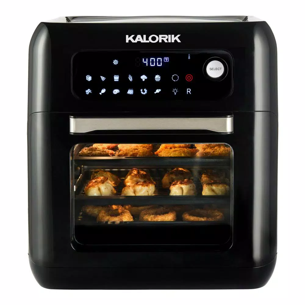 Kalorik 6 Qt. Air Fryer Oven with Rotisserie and 13 Smart Presets, Black