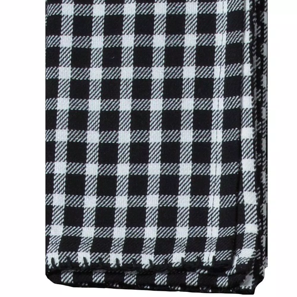 Kay Dee Black and White Gingham Cotton Napkins, 20 in. x 20 in. (4-Pack)