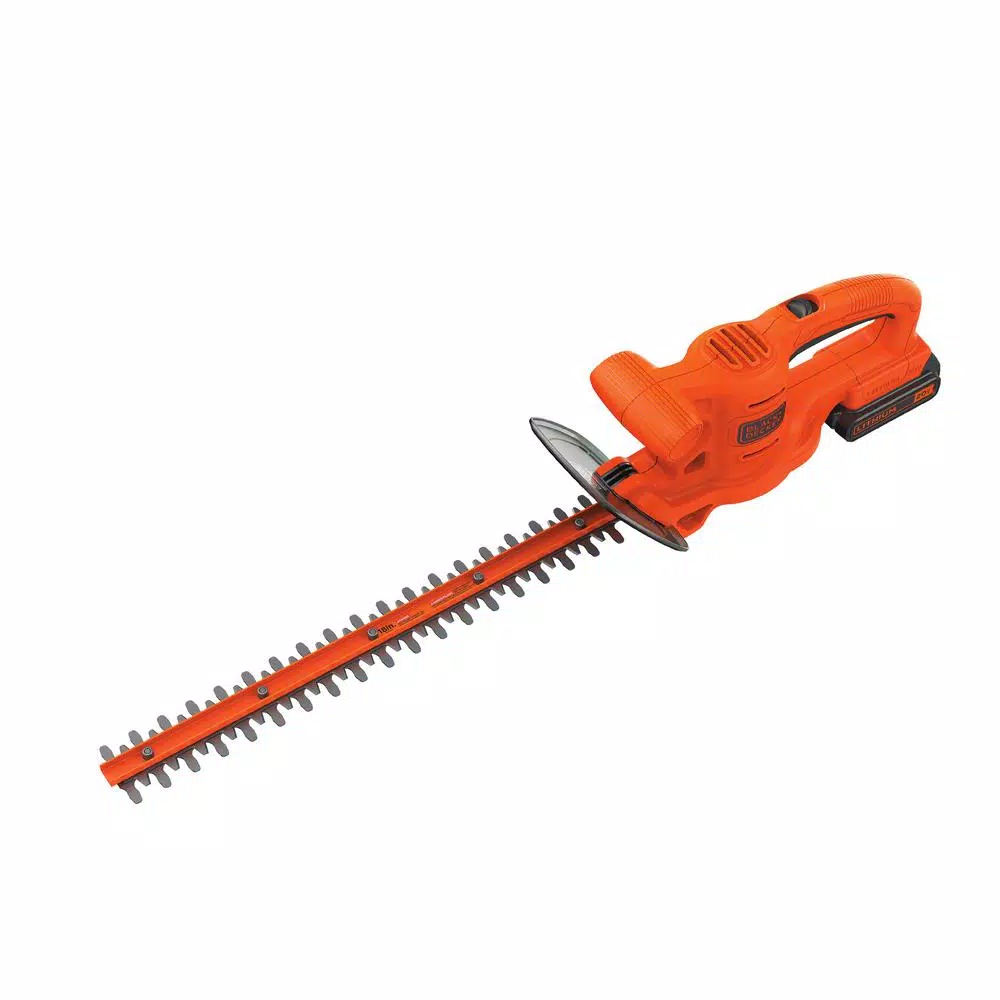 BLACK+DECKER 20V MAX 18 in. Cordless Lithium-Ion Hedge Trimmer with 1.5 Ah Battery and Charger