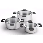 Ozeri 6-Piece Stainless Steel Induction Cookware Set with Patent-Pending Hands-Free Straining Glass Lids thumbnail 1