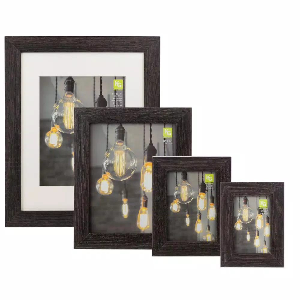 Kiera Grace kieragrace KG Loft 8x10 Photo Frame Set, Black Wood Grain, 6-Pack