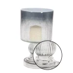 LITTON LANE 10 in. Smoked Black Hurricane Glass Baluster Candle Holder thumbnail 3