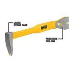 DEWALT 18 in. Precision Pry Bar with Claw and 2.5 in. Blade for Shingles, Sheathing, and Siding thumbnail 5