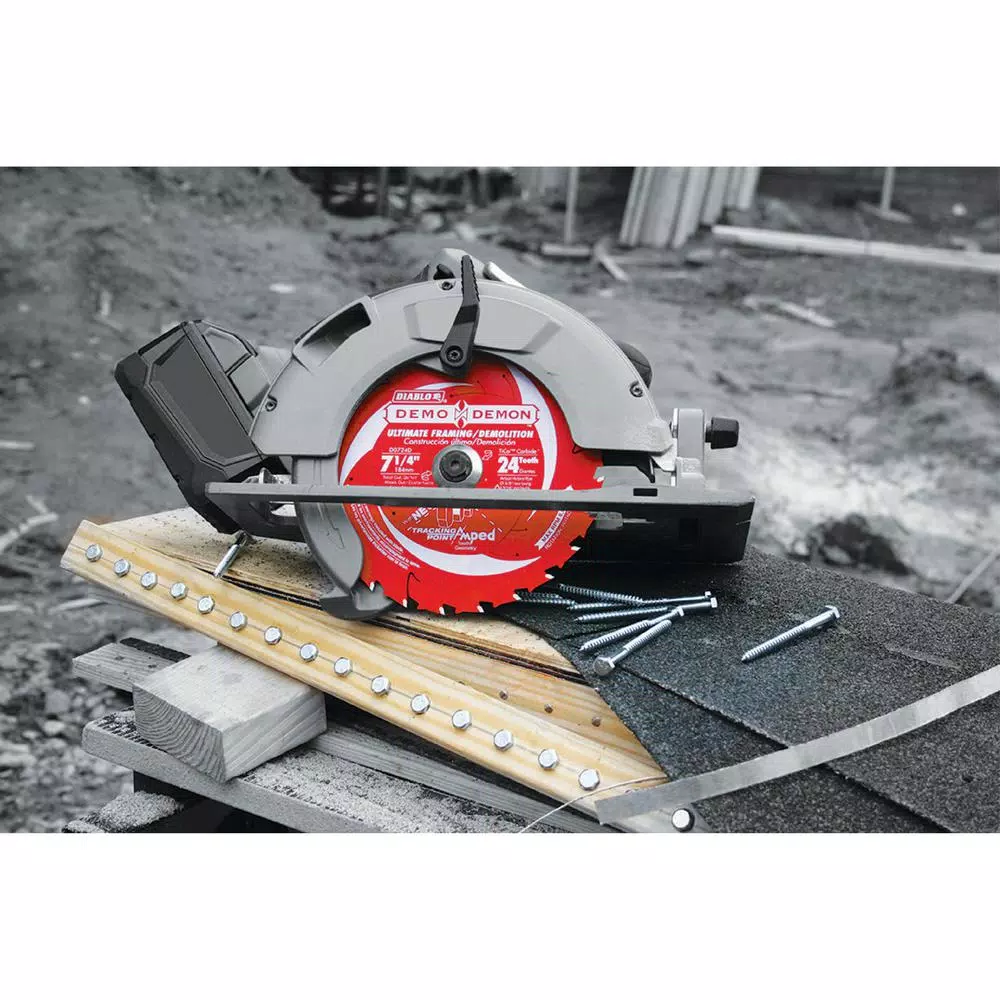 DIABLO Freud Demo Demon Amped 7-1/4 in. 24-Teeth Circular Saw Blade for Framing and Demolition