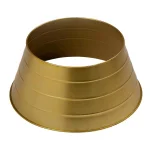 Glitzhome 22 in. Gold Metal Christmas Tree Collar - Shiny Painted Iron Tree Base thumbnail 1