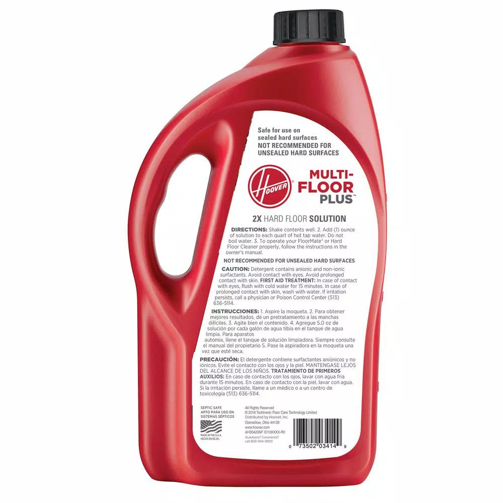 HOOVER 2X Multi-Floor Plus Hard Floor Cleaning Solution, 64 oz. - Fresh Linen Scent