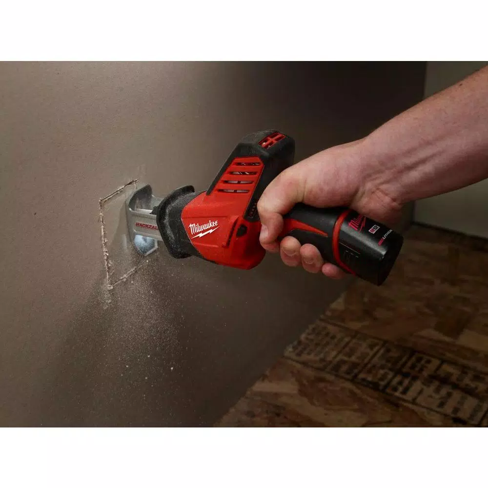 Milwaukee M12 12V Lithium-Ion HACKZALL Cordless Reciprocating Saw Kit with 2 1.5 Ah Batteries, Charger & Case