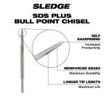 Milwaukee SLEDGE 10 in. SDS-Plus Bull Point Chisel for Concrete Demolition thumbnail 3