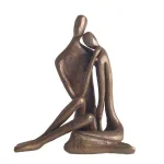 Danya B Cast Bronze Couple Embracing Sculpture - Handcrafted Sand Cast Metal Statuary thumbnail 2