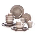 vancasso Bella 16-Piece Porcelain Dinnerware Set, Vintage Creme Beige Service for 4 thumbnail 1