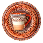 Elama Zen Rust Mozaik 16-Piece Stoneware Dinnerware Set, Service for 4, Orange Bohemian Style thumbnail 3