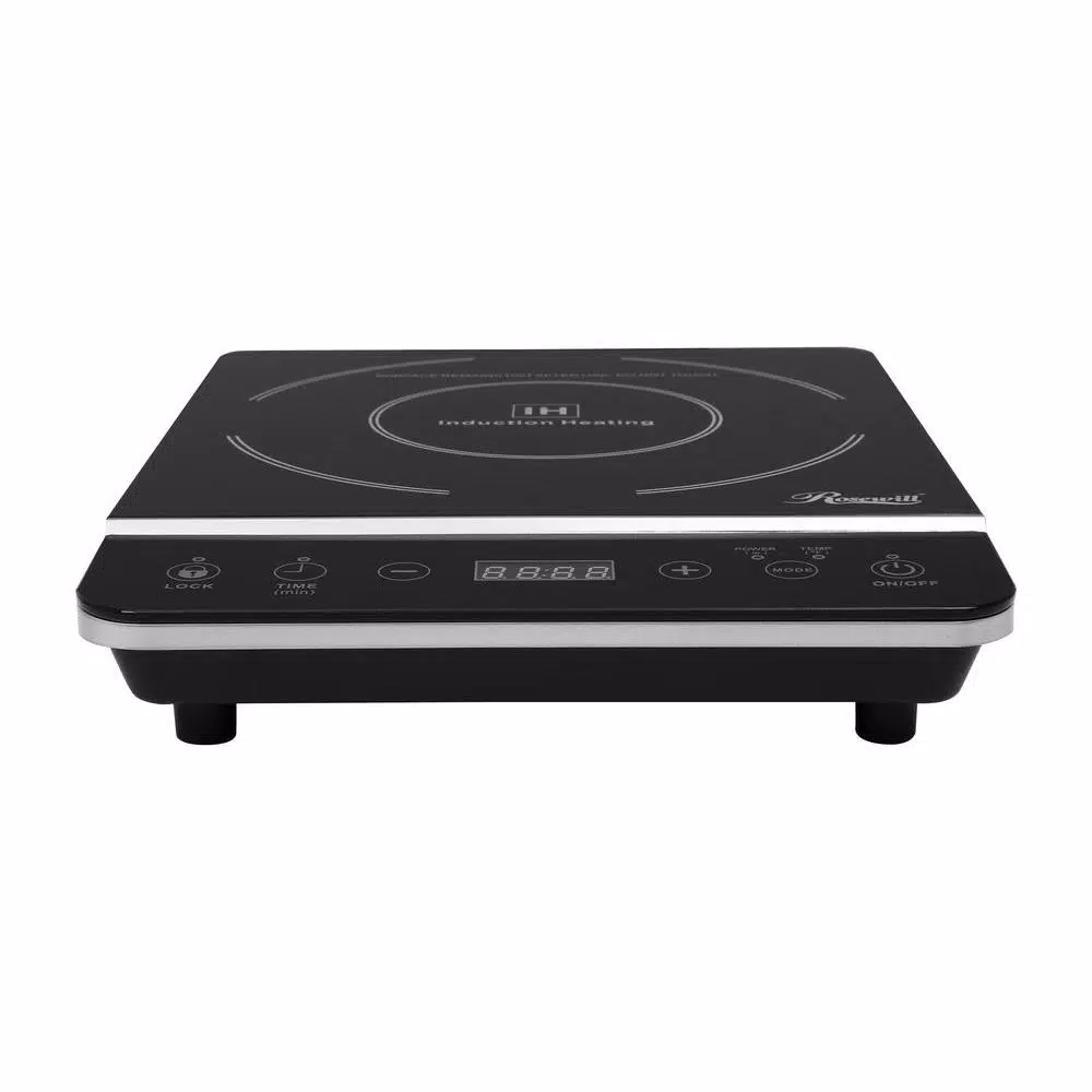 Rosewill 1800W Single Burner Induction Cooktop, 13 in. Black Hot Plate with Temperature Controls