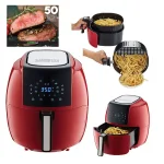 GoWISE USA 5.8 Qt. XL Electric Air Fryer, 8-in-1 Rapid Air Circulation, Chili Red thumbnail 4