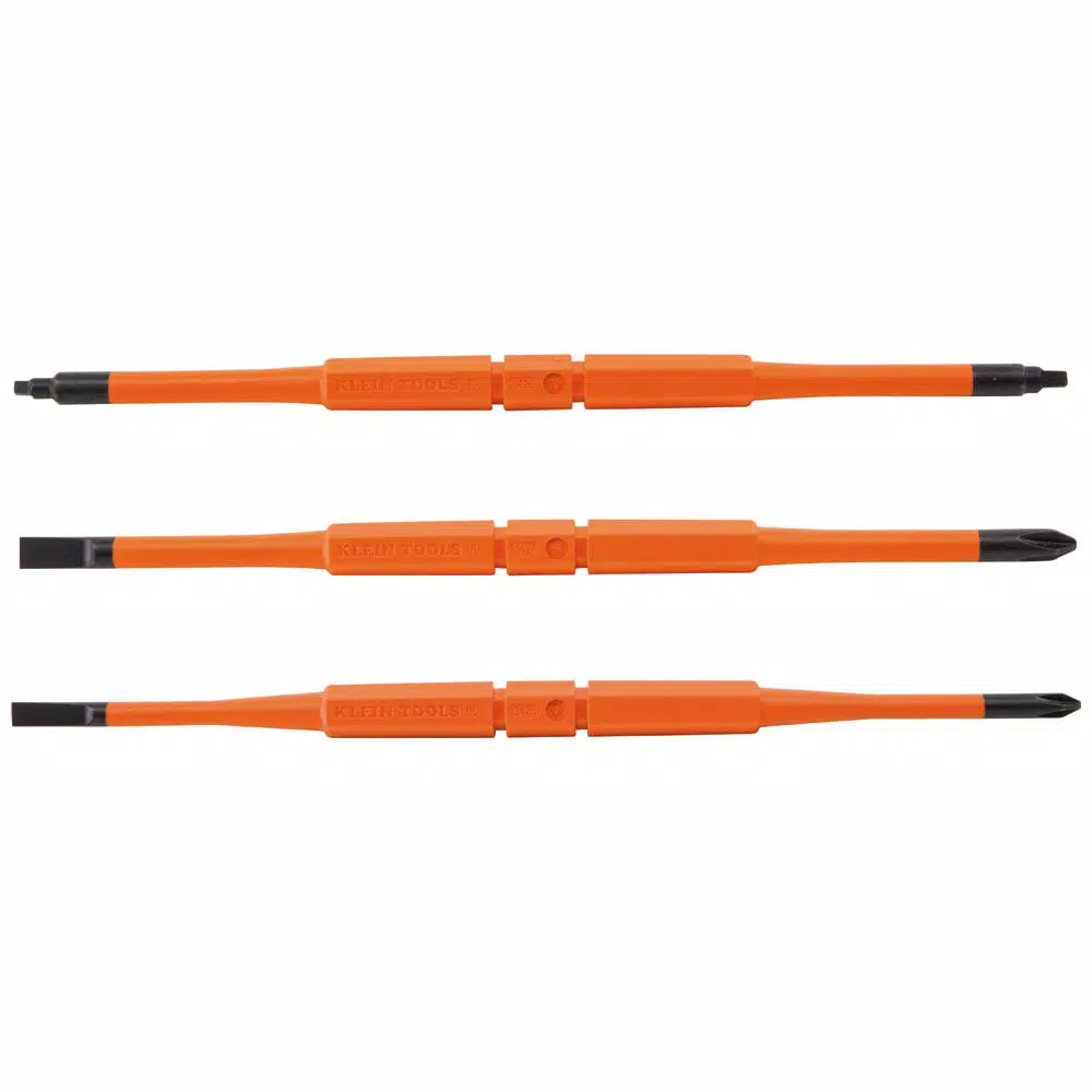 Klein Tools Insulated Double-End Interchangeable Screwdriver Blades, 3-Pack