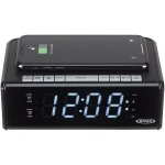 JENSEN Dual Alarm Clock Radio with Qi Wireless Charging, AM/FM, USB Port, and Aux Input - Black thumbnail 2