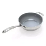 Chantal Induction 21 Steel 3 Qt. Stainless Steel Ceramic Nonstick Saute Pan, Brushed Stainless Steel thumbnail 1