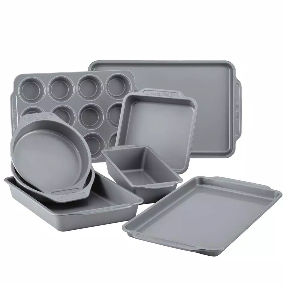 Farberware 8-Piece Nonstick Bakeware Set, Gray Steel