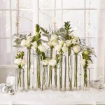 Two's Company Lavoisier Gold Stainless Steel and Glass Hinged Flower Vases, Set of 10 thumbnail 5