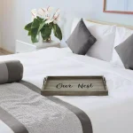 Elegant Designs Our Nest Rustic Gray Wooden Decorative Serving Tray with Black Metal Handles thumbnail 7