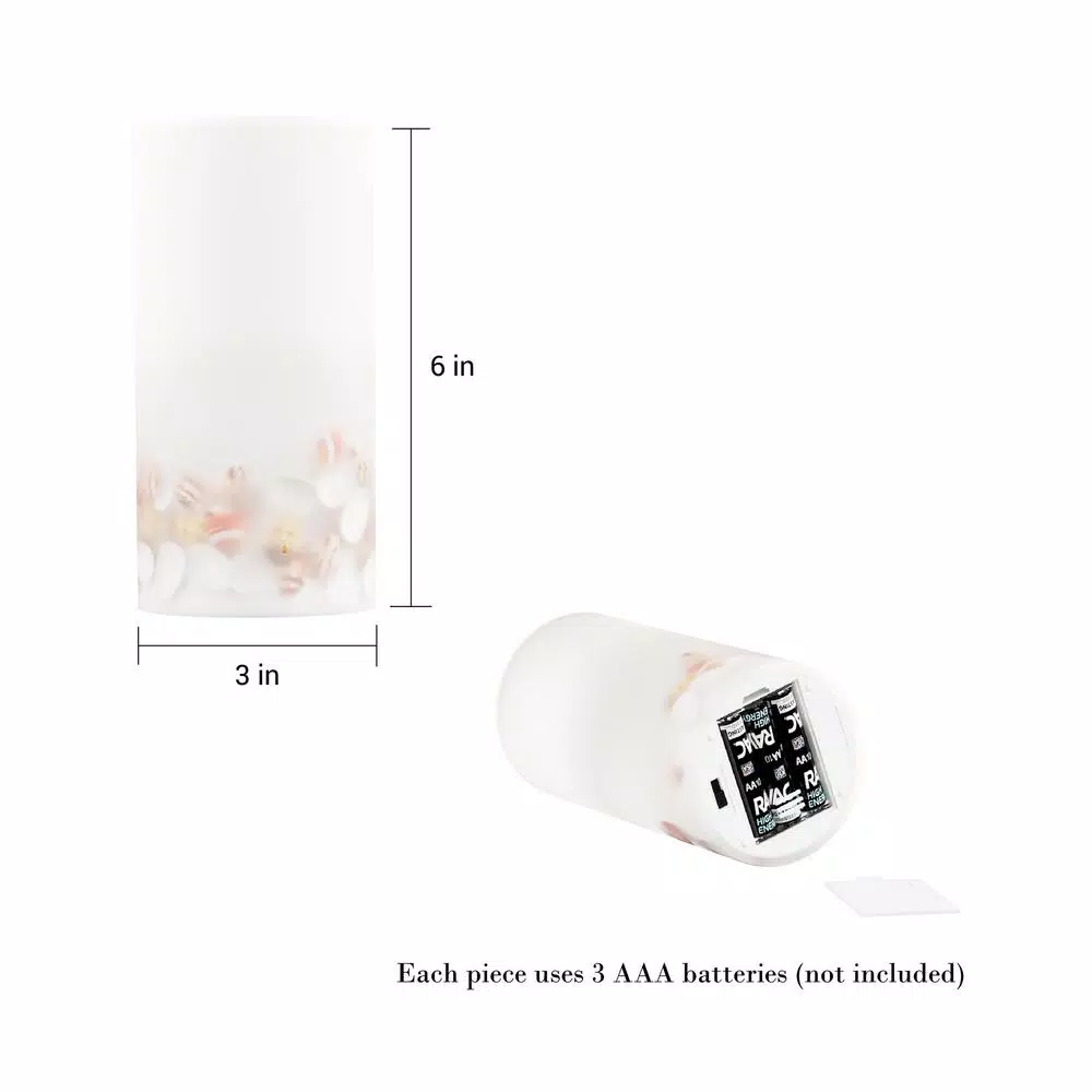 Lavish Home Seashell LED Flameless Candle Set of 2 - Real Wax Coastal Decor