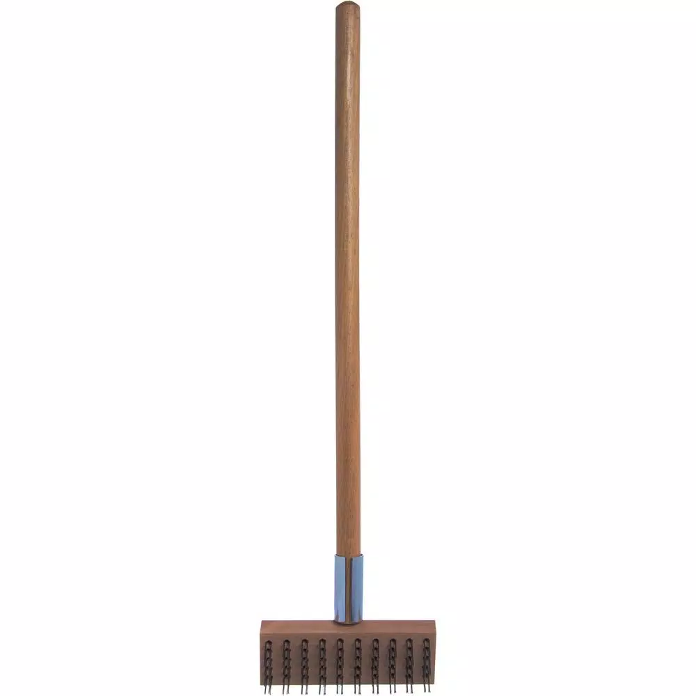 Carlisle Flatwire Oven and Grill Brush with Scraper and Wood Handle