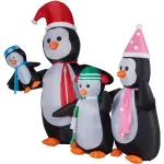 Fraser Hill Farm 10 ft. Penguin Family Christmas Inflatable with White Lights thumbnail 5