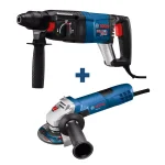 Bosch Bulldog Xtreme 8 Amp SDS-Plus Corded Rotary Hammer Drill & 4.5 in. Angle Grinder Combo Kit thumbnail 1