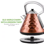 Ovente Cleo Collection 1.7L Copper Electric Kettle, 1500W Stainless Steel Tea Kettle with Auto Shut-Off thumbnail 4
