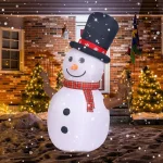 JOYDECOR 8 ft. Pre-Lit Rotating LED Snowman Christmas Inflatable with Branch Hands thumbnail 9