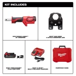 Milwaukee M18 FORCE LOGIC 600 MCM Cordless Crimper Kit with (2) 2.0Ah Batteries and Charger thumbnail 2